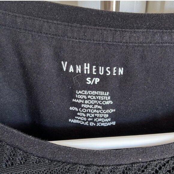 VanHeusen black 3/4 length sleeve shirtSize small - Picture 5 of 5